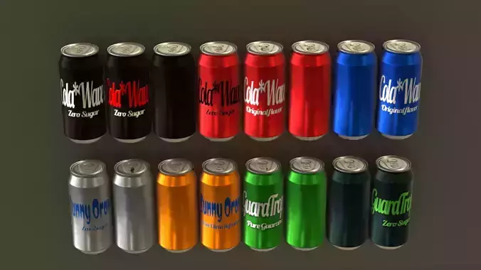 Realistic Soda Cans Low-poly 3D model