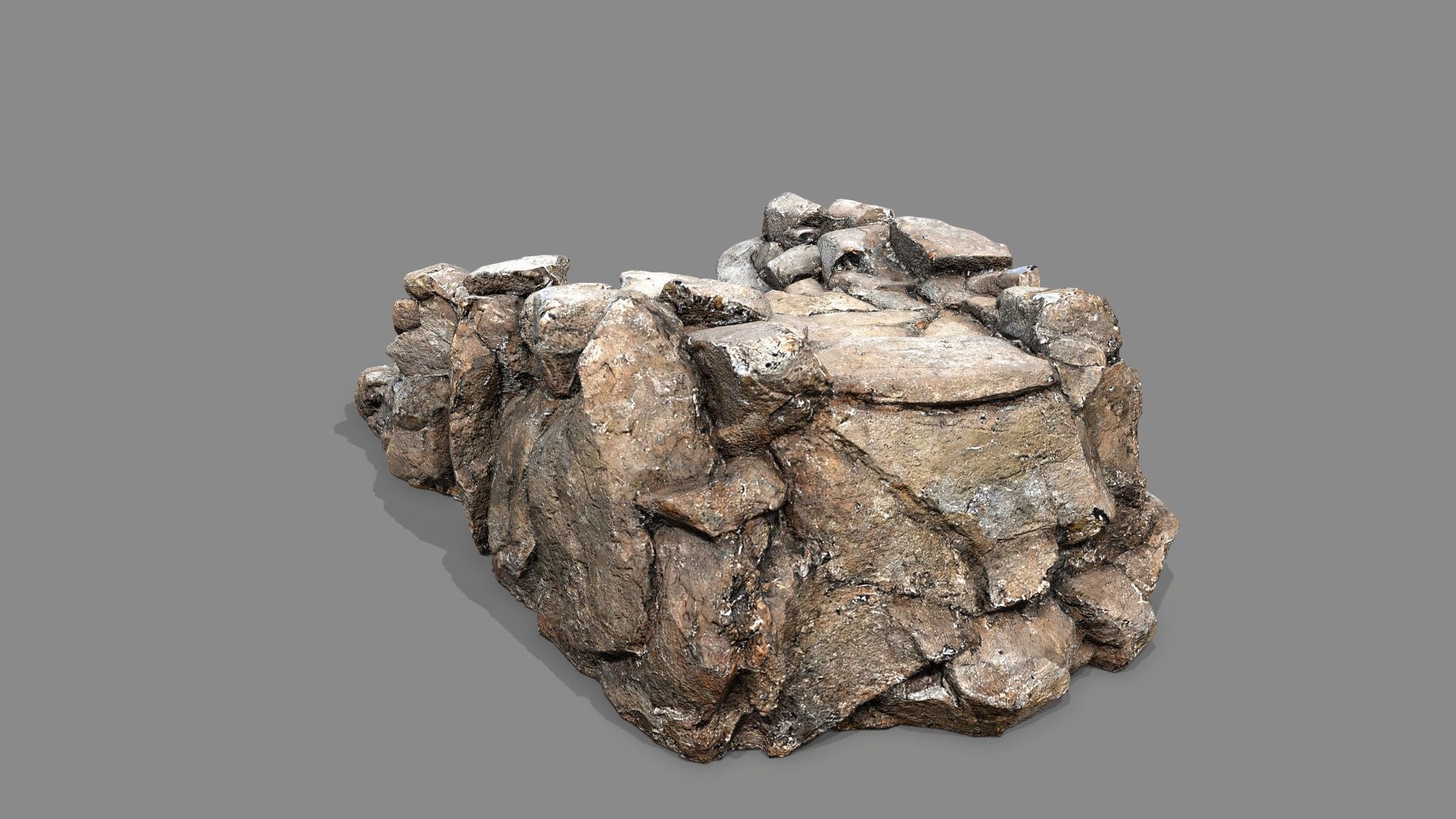 Old Rock Stairs Low-poly 3D model_7