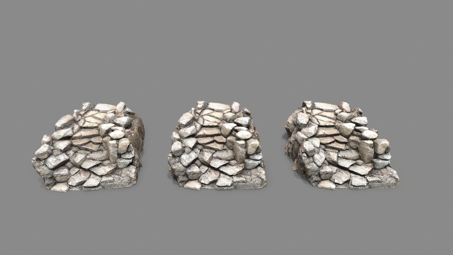 Old Rock Stairs Low-poly 3D model_15