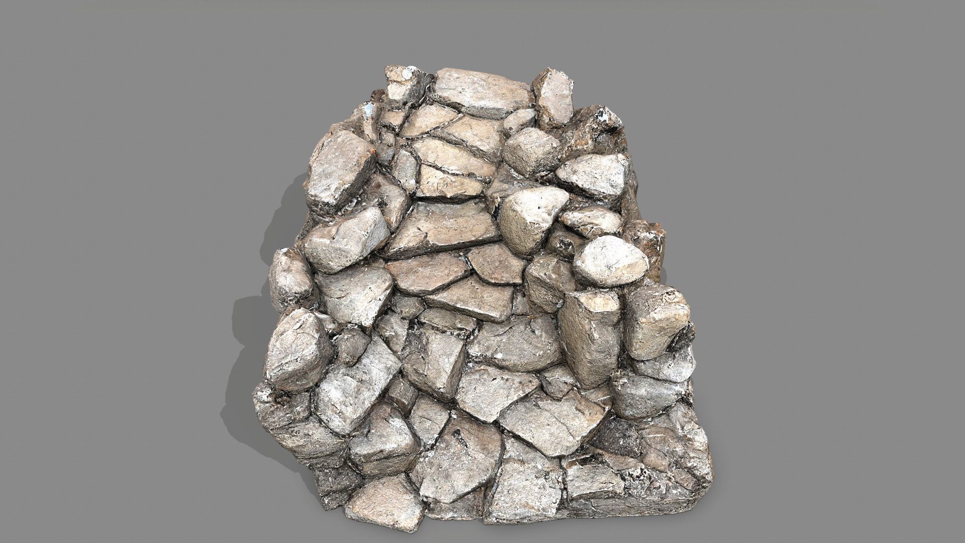 Old Rock Stairs Low-poly 3D model_13