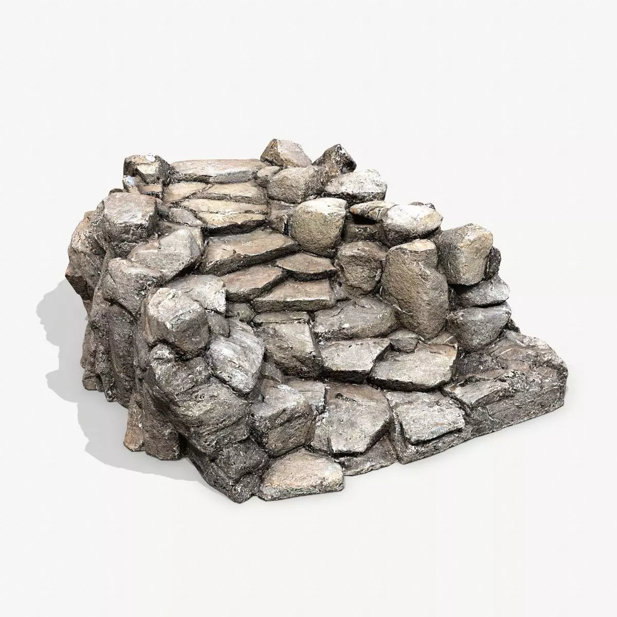 Old Rock Stairs Low-poly 3D model_0