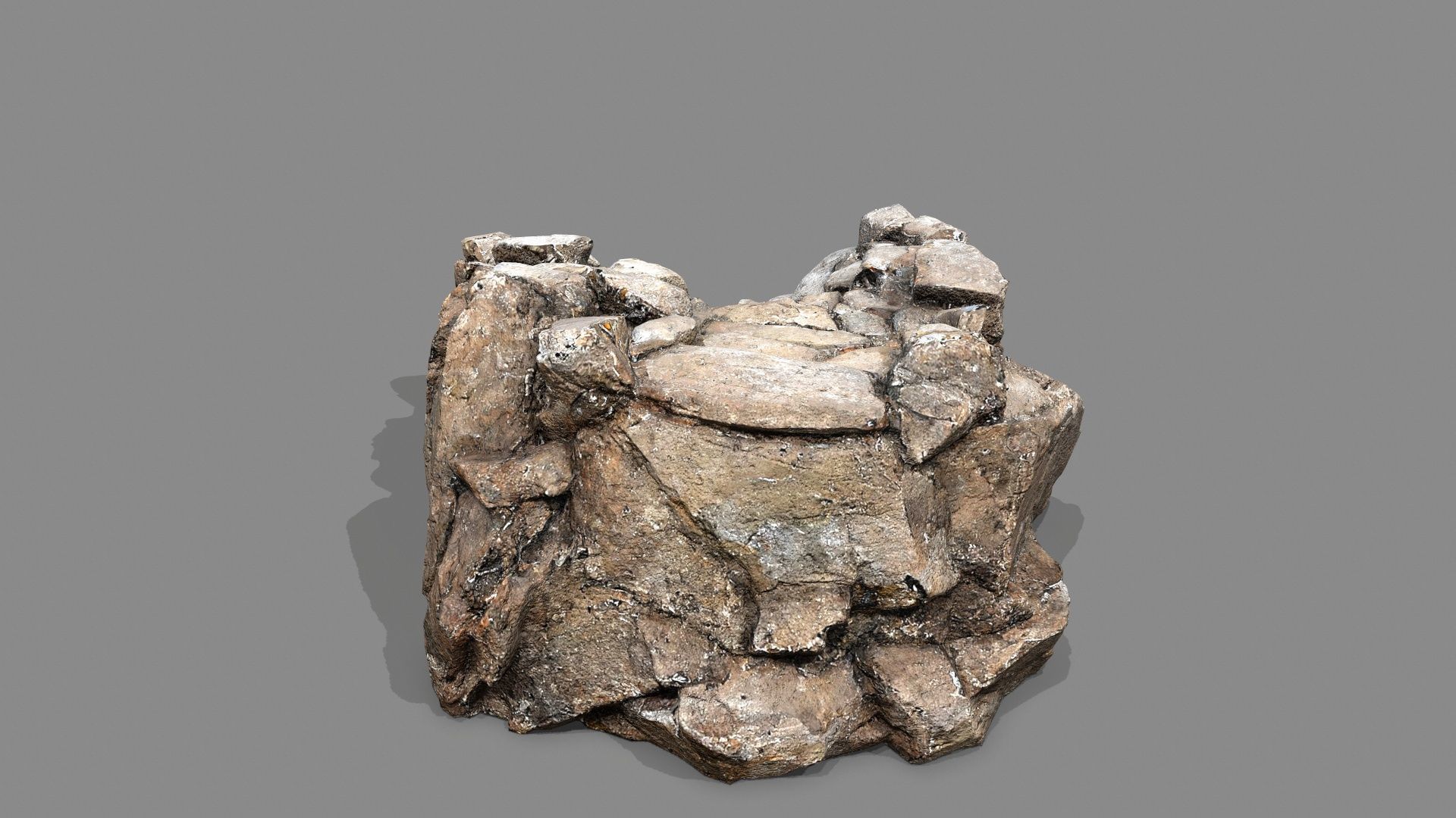 Old Rock Stairs Low-poly 3D model_8