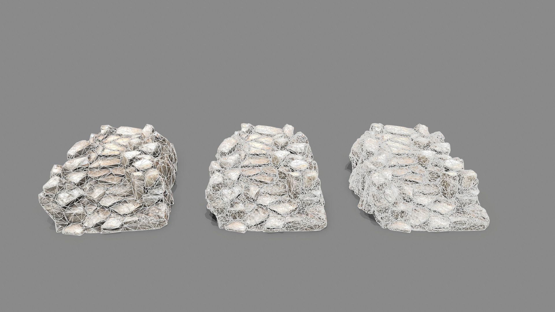 Old Rock Stairs Low-poly 3D model_16