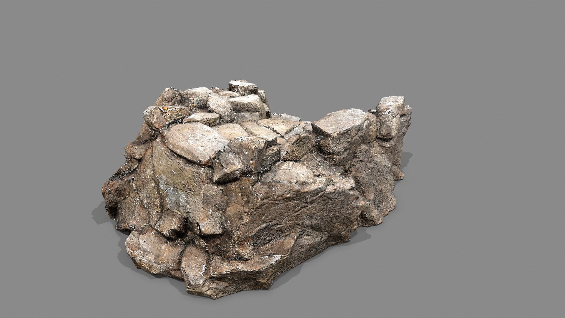 Old Rock Stairs Low-poly 3D model_9