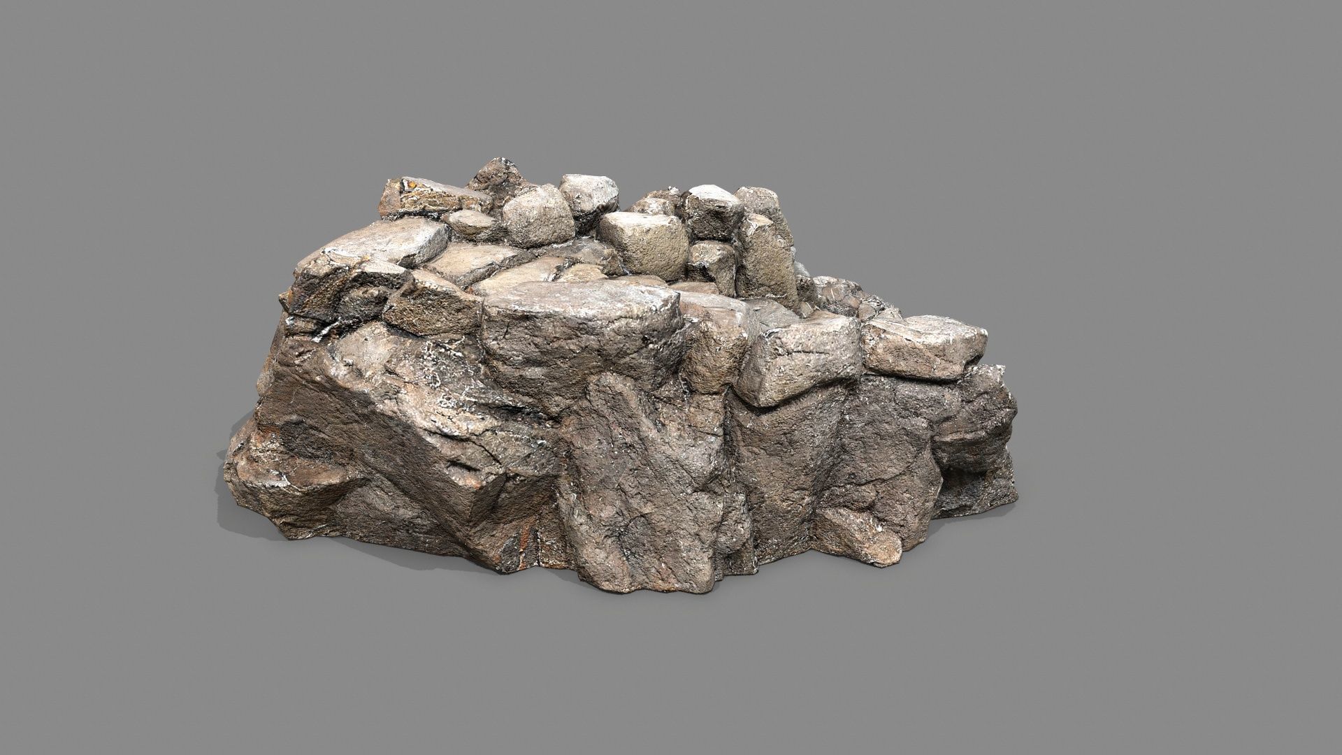 Old Rock Stairs Low-poly 3D model_10