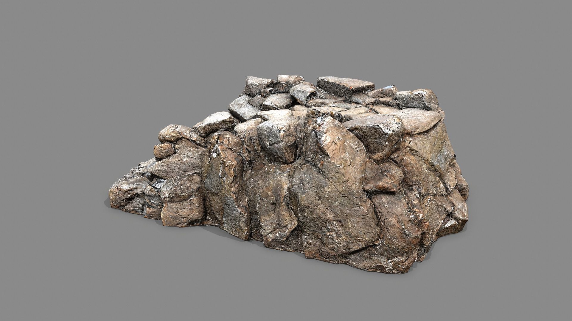 Old Rock Stairs Low-poly 3D model_6