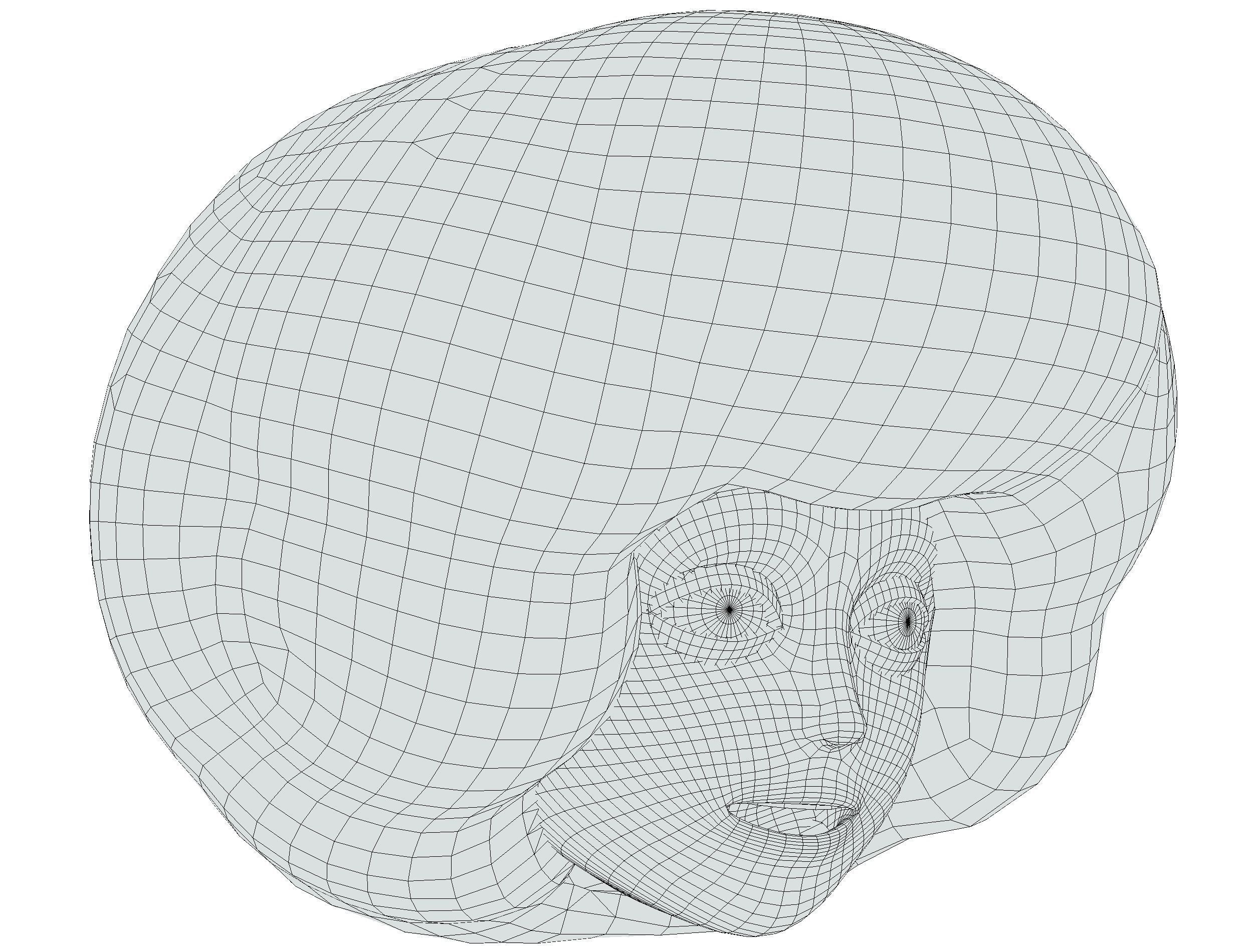 Pink Afro Hair Cartoon Young Man Boy Head Hair Low-poly 3D model_18