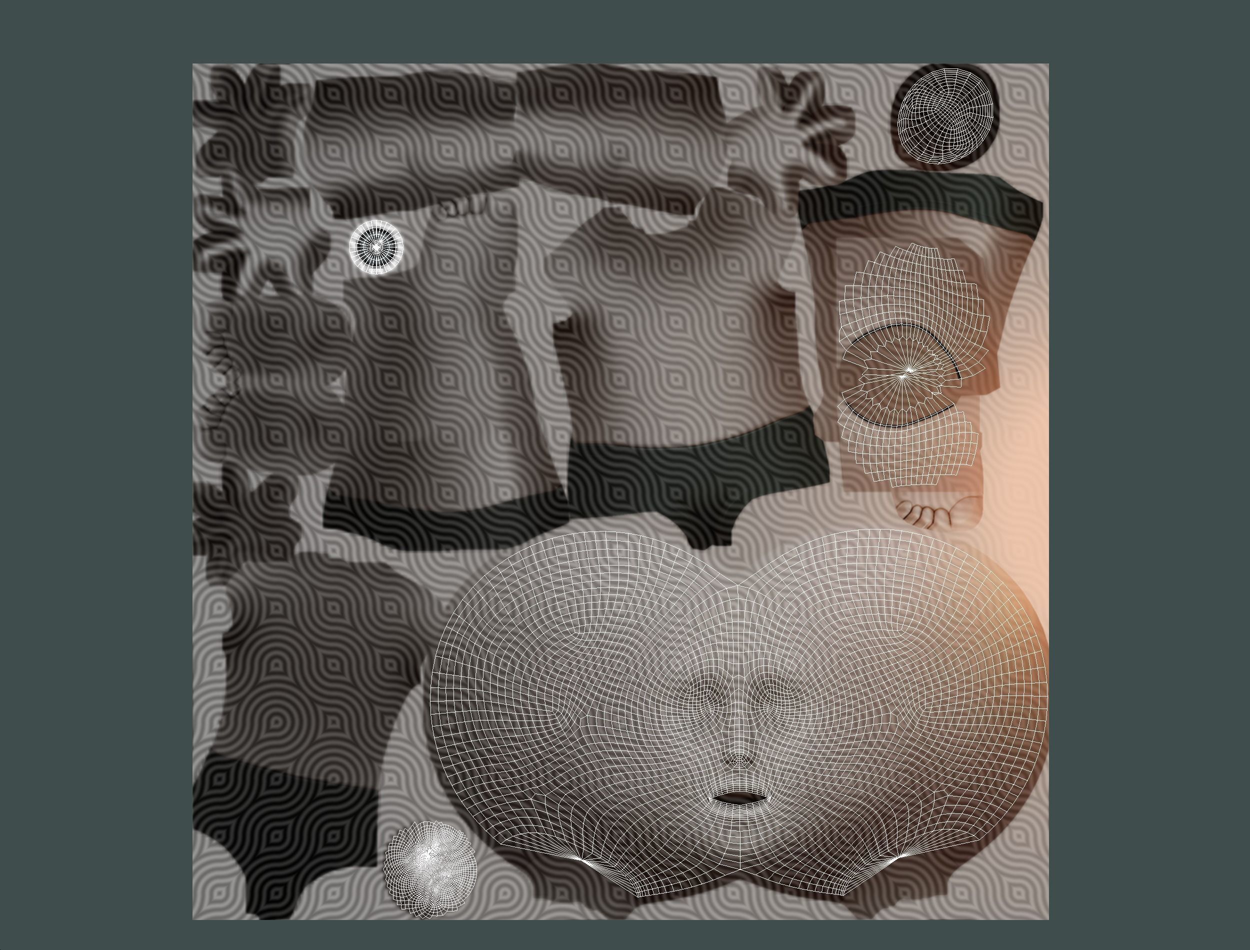 Pink Afro Hair Cartoon Young Man Boy Head Hair Low-poly 3D model_19