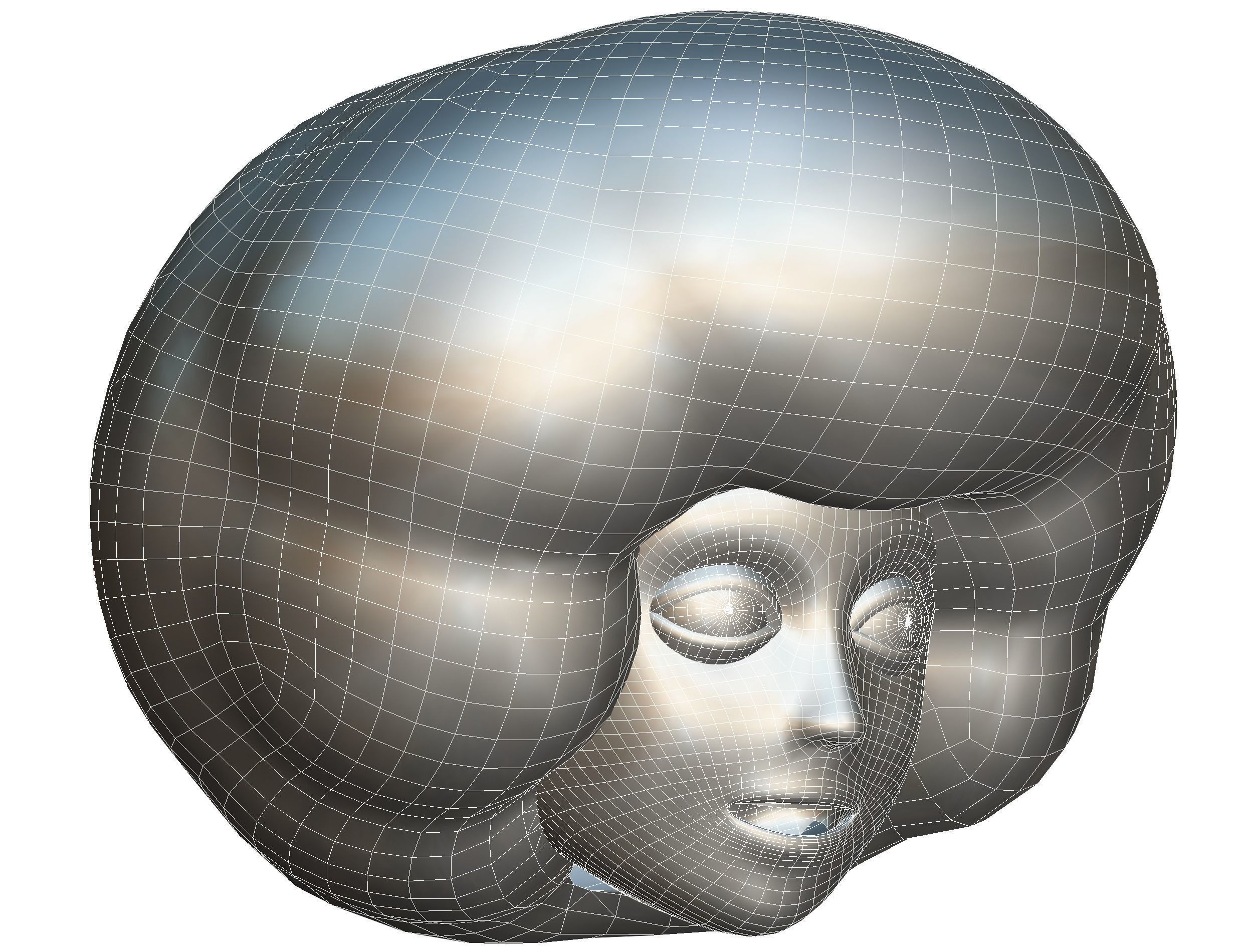 Pink Afro Hair Cartoon Young Man Boy Head Hair Low-poly 3D model_16