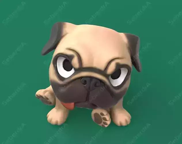 Eye Tracking Pug STL and VRML for 3D print model