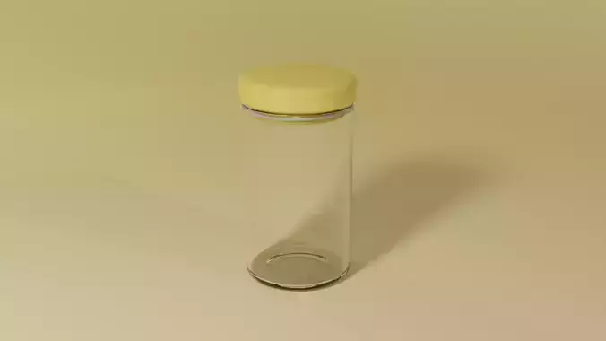 Glass spice jar yellow