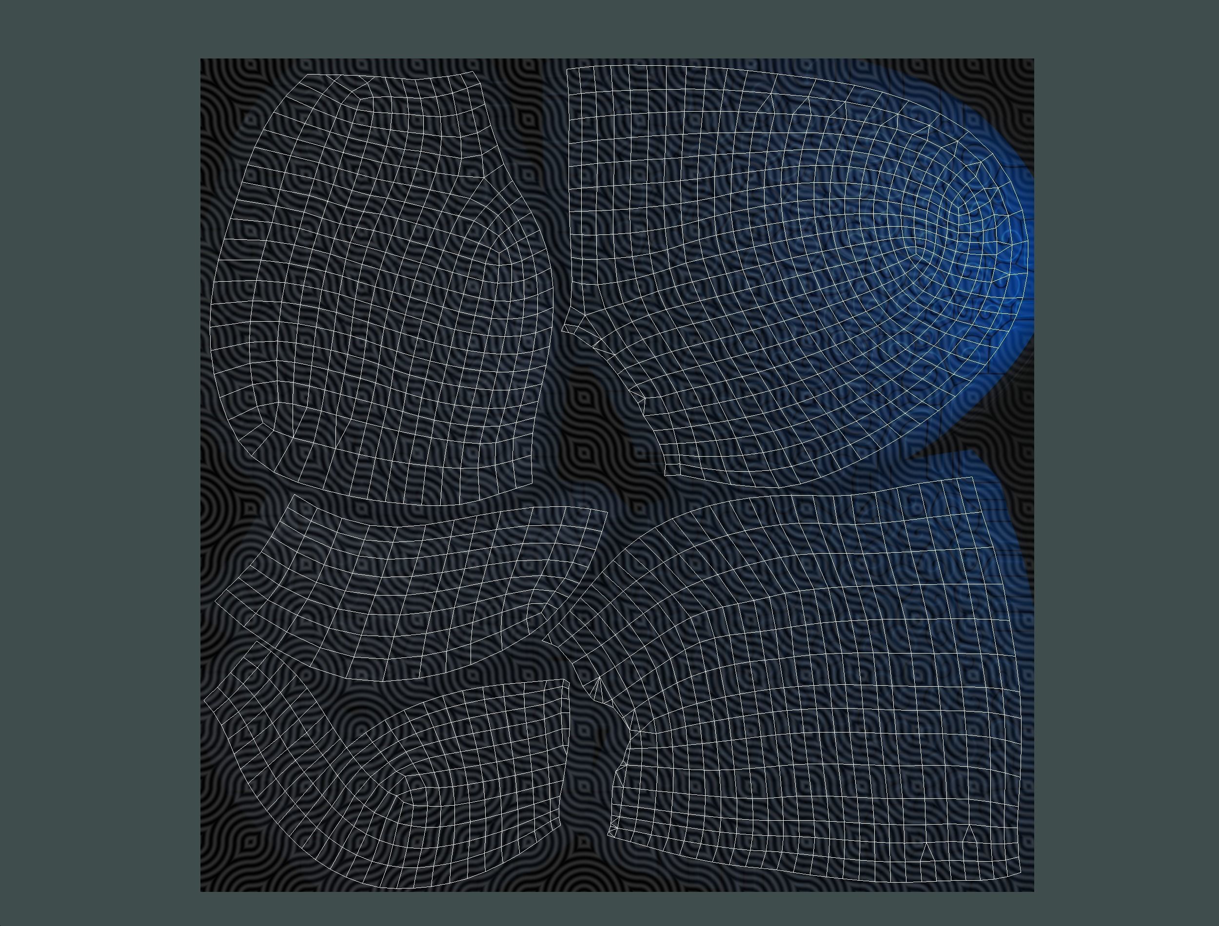 Blue Afro Hair Cartoon Young Man Boy Head Hair Low-poly 3D model_22