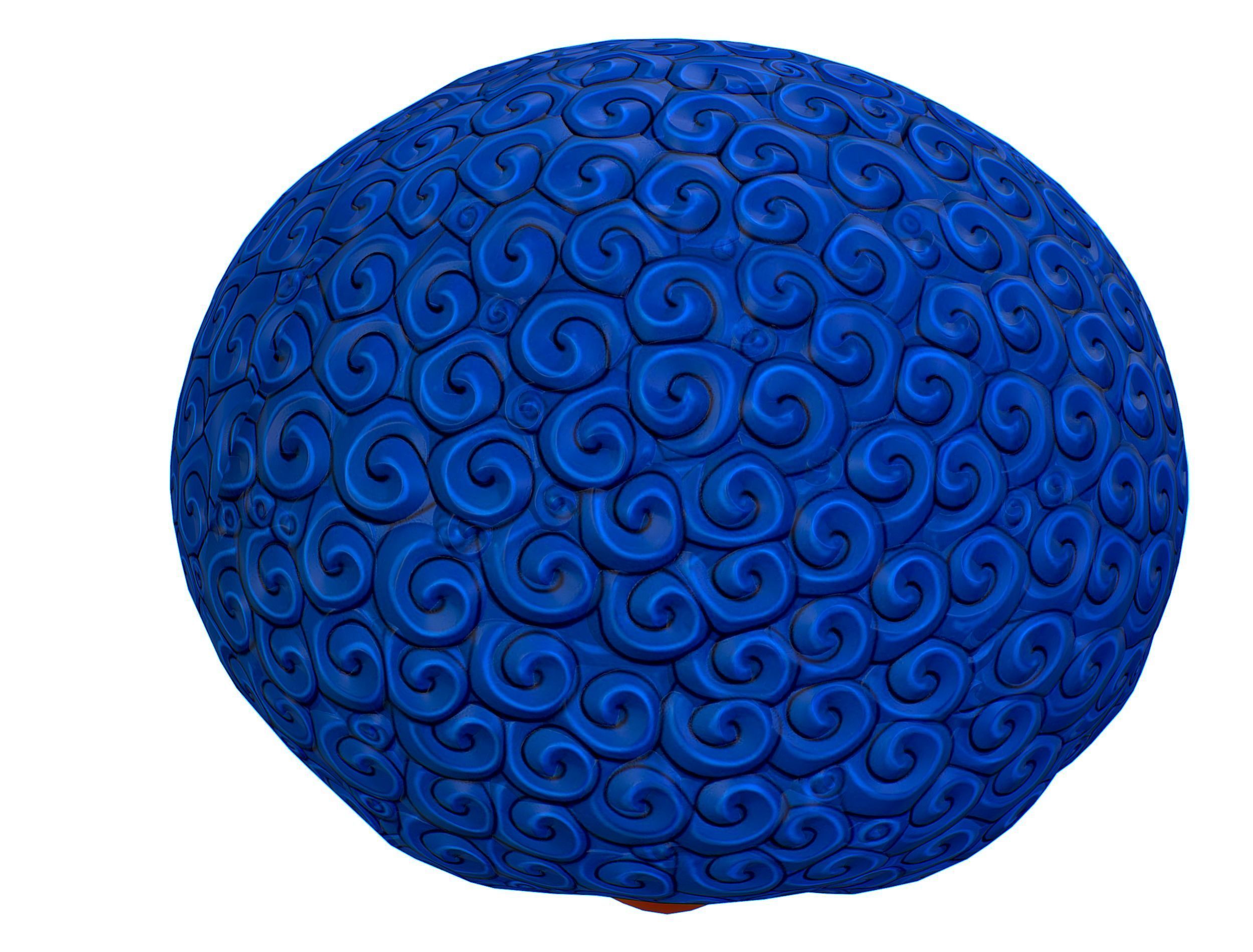 Blue Afro Hair Cartoon Young Man Boy Head Hair Low-poly 3D model_8