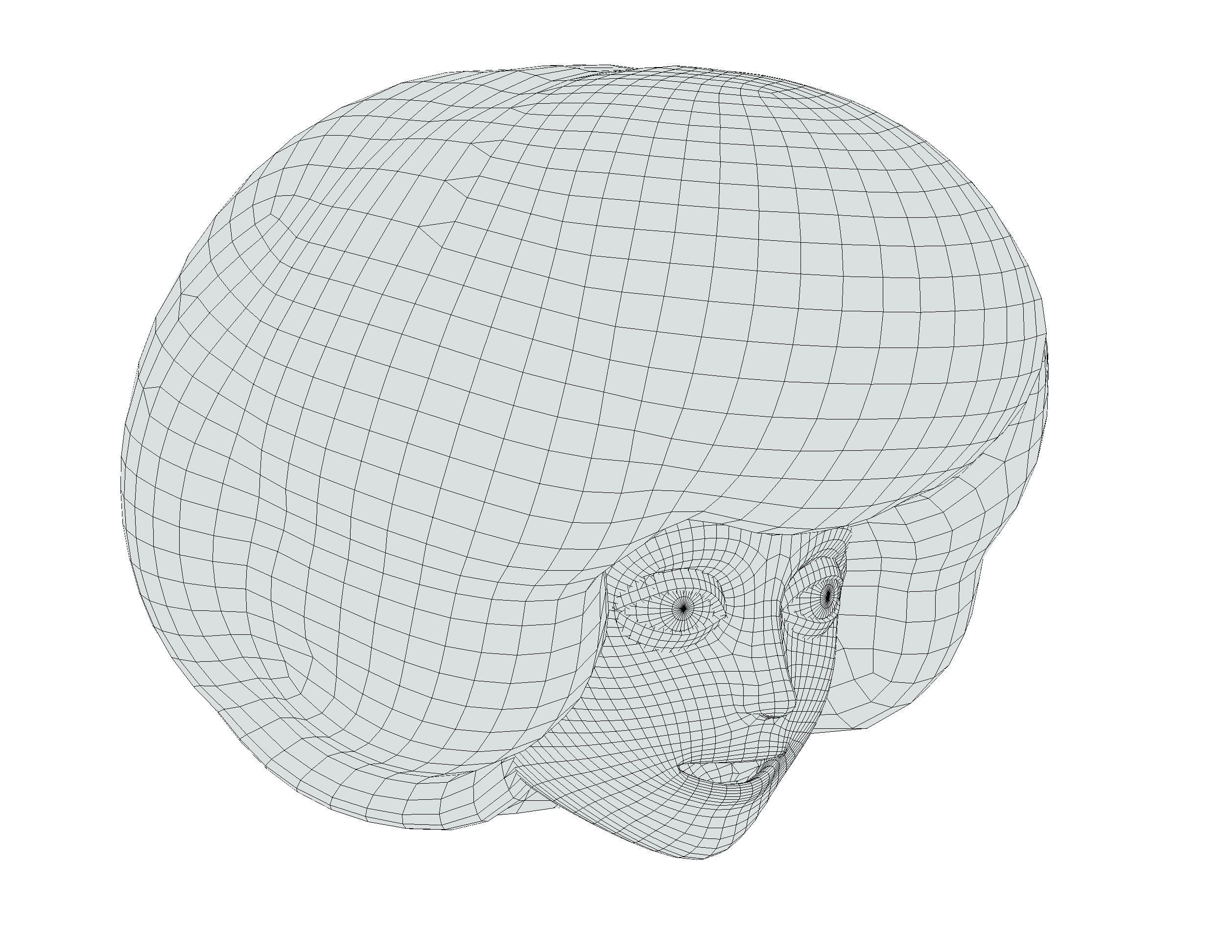 Blue Afro Hair Cartoon Young Man Boy Head Hair Low-poly 3D model_20