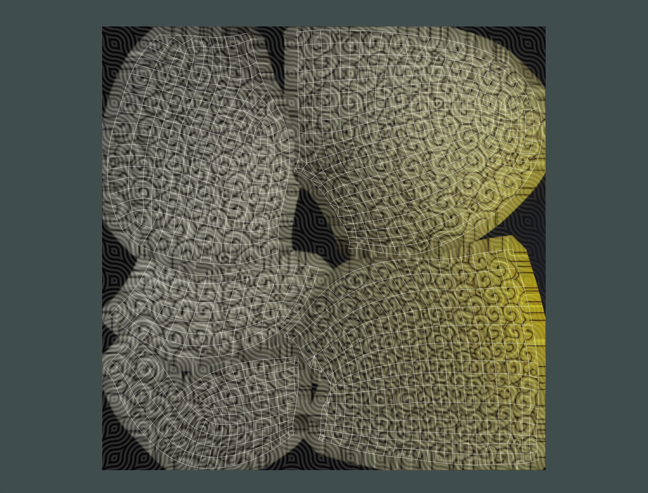 Gold Yellow Afro Hair Cartoon Young Head Hair Low-poly 3D model_21