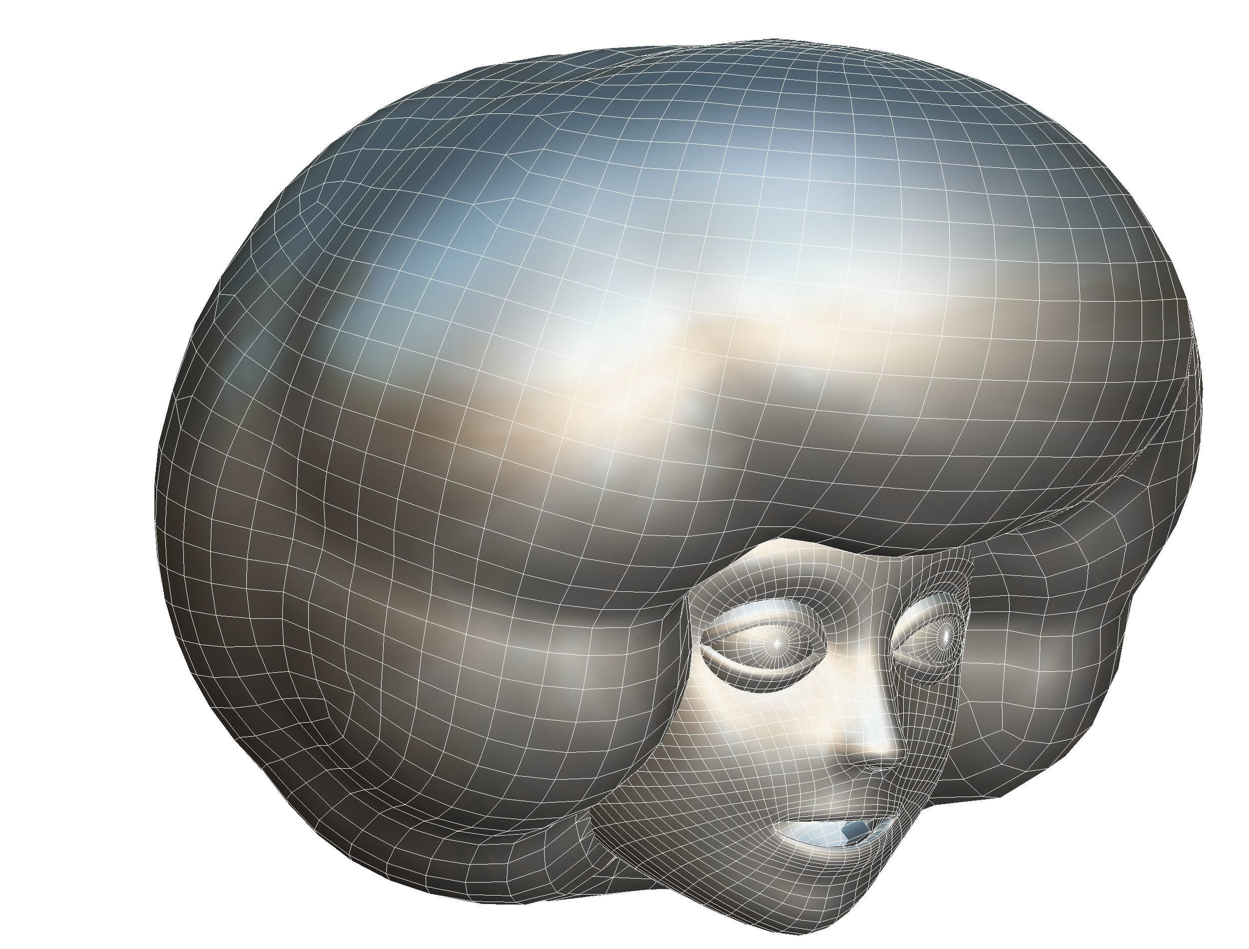 Gold Yellow Afro Hair Cartoon Young Head Hair Low-poly 3D model_17