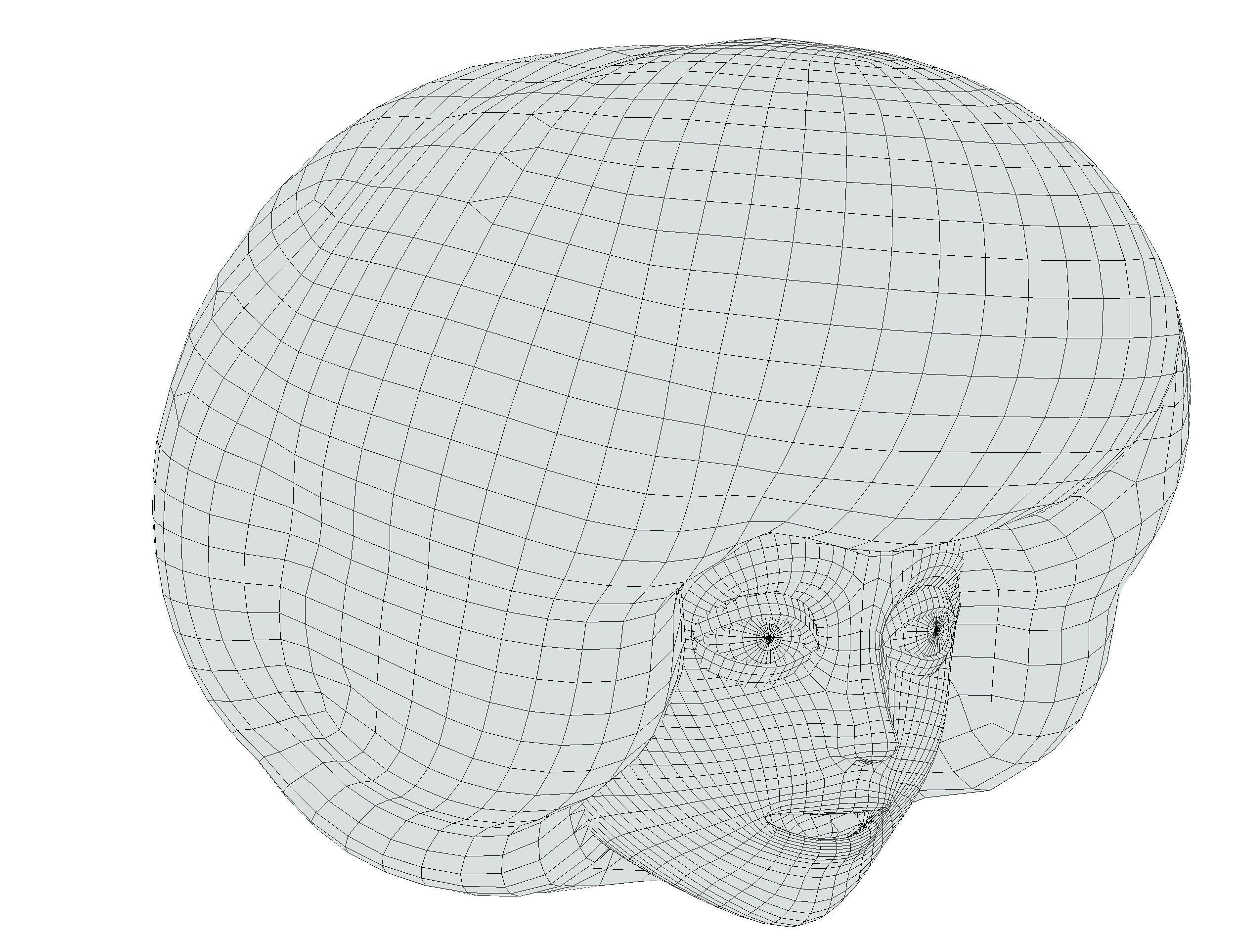 Gold Yellow Afro Hair Cartoon Young Head Hair Low-poly 3D model_19