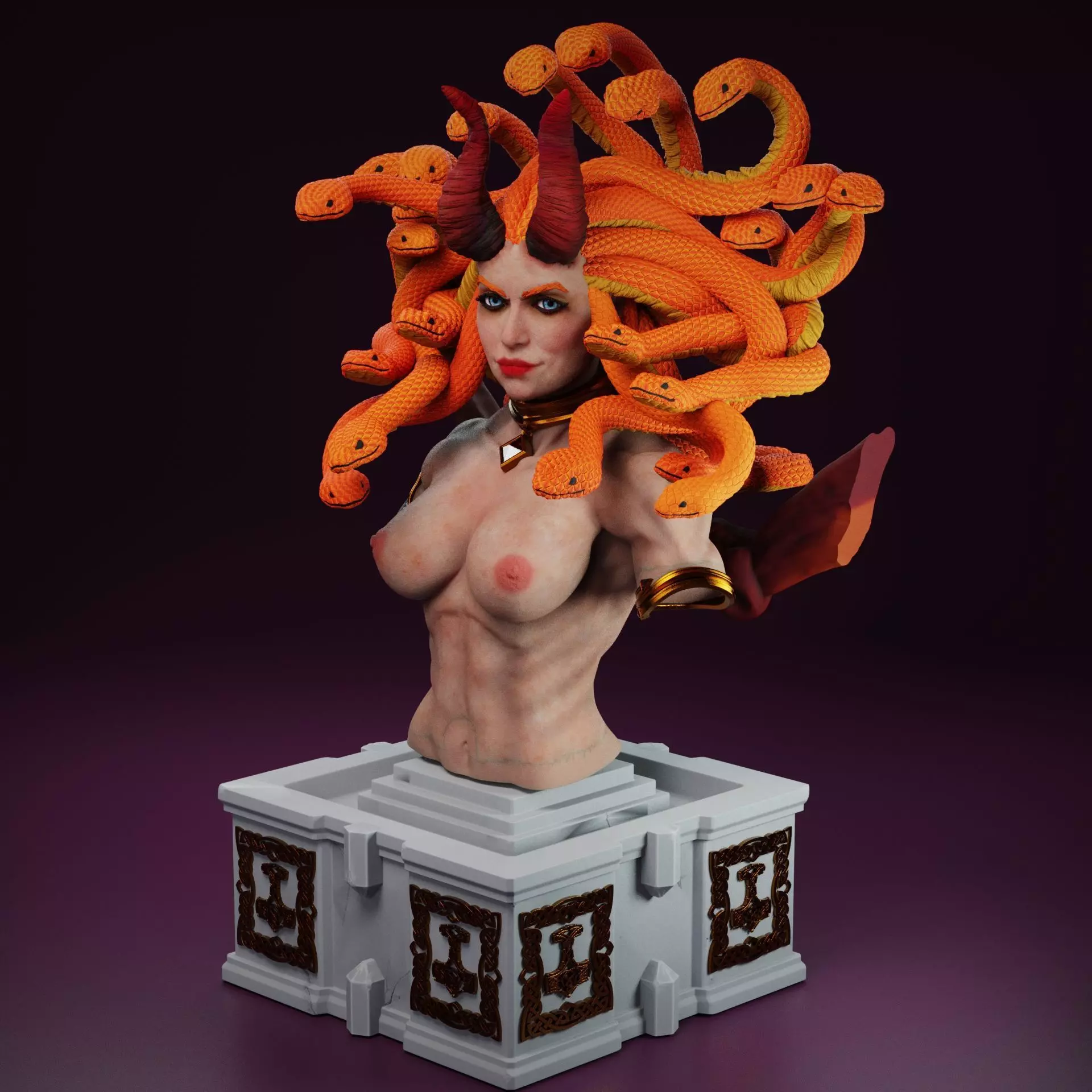 BUST Succubus Medusa NSFW - Tabletop game 3D print model
