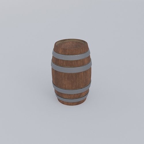 Wooden wine Barrel Low-poly 3D model