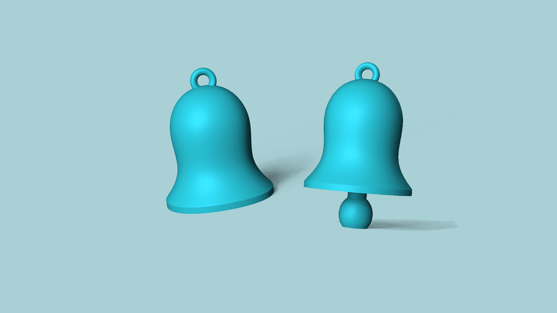 Movable Christmas Bell Keychain - Print in Place - Hidden 3D print model_1