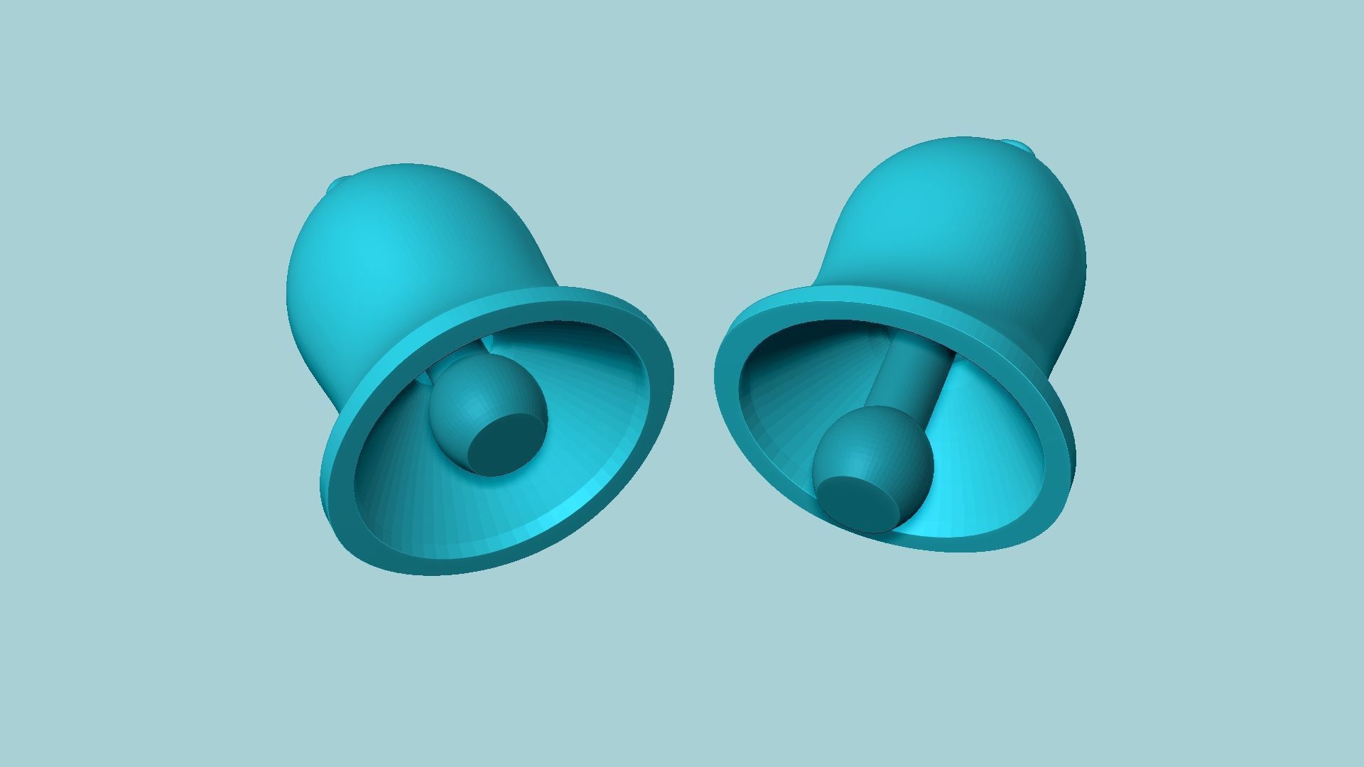 Movable Christmas Bell Keychain - Print in Place - Hidden 3D print model_6