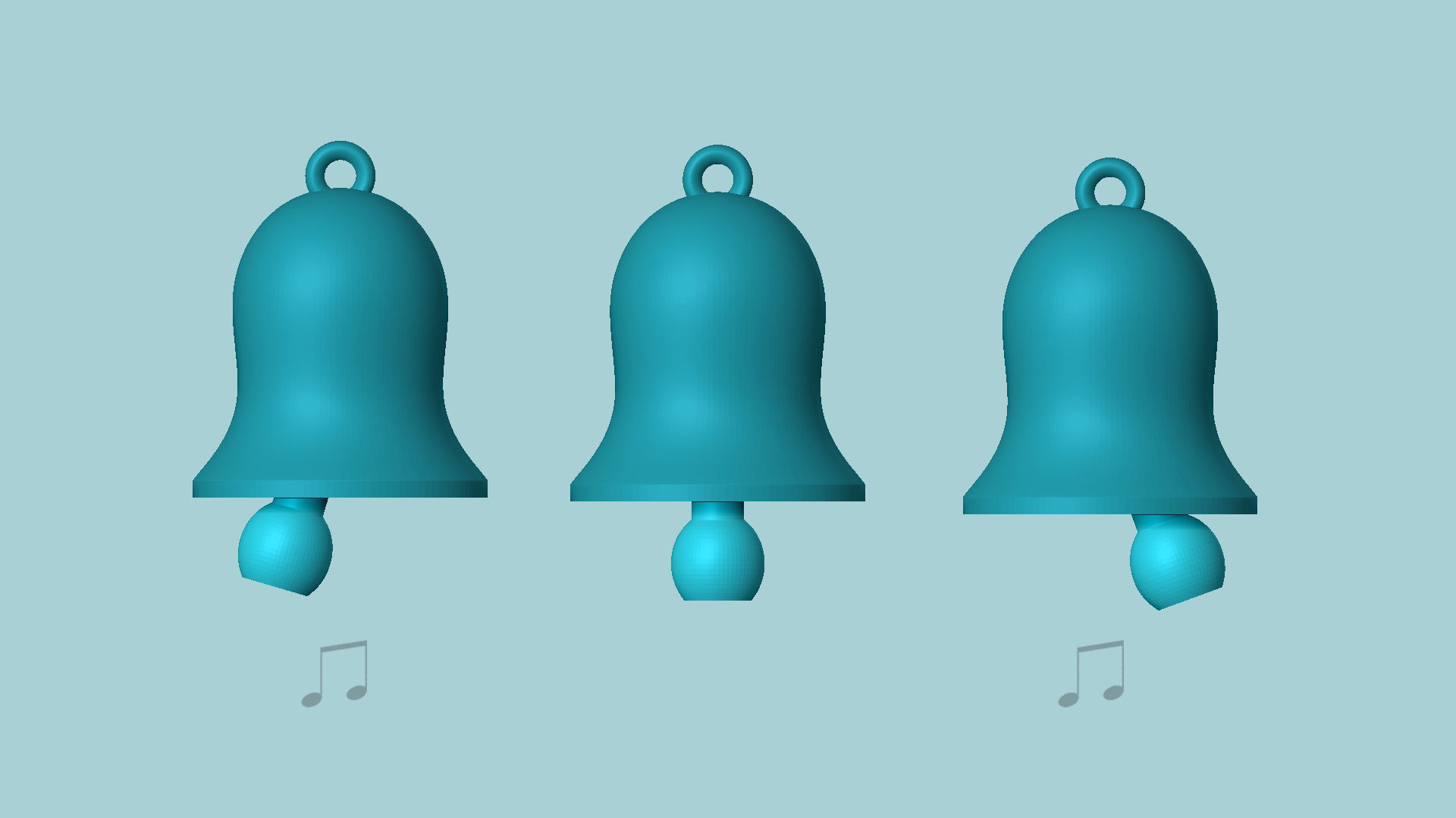 Movable Christmas Bell Keychain - Print in Place - Hidden 3D print model_5