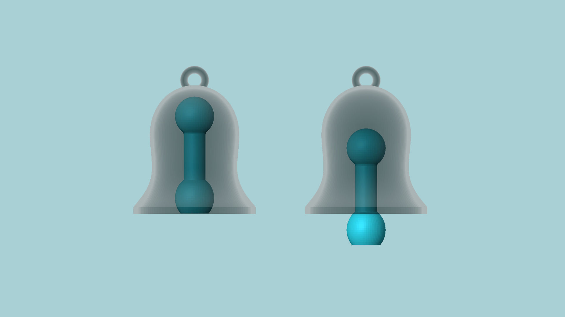 Movable Christmas Bell Keychain - Print in Place - Hidden 3D print model_11