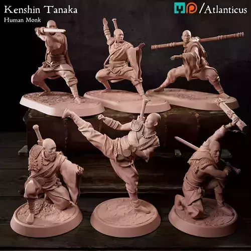 Male Human Monk - Kenshin Tanaka - BUNDLE 3D Model Collection
