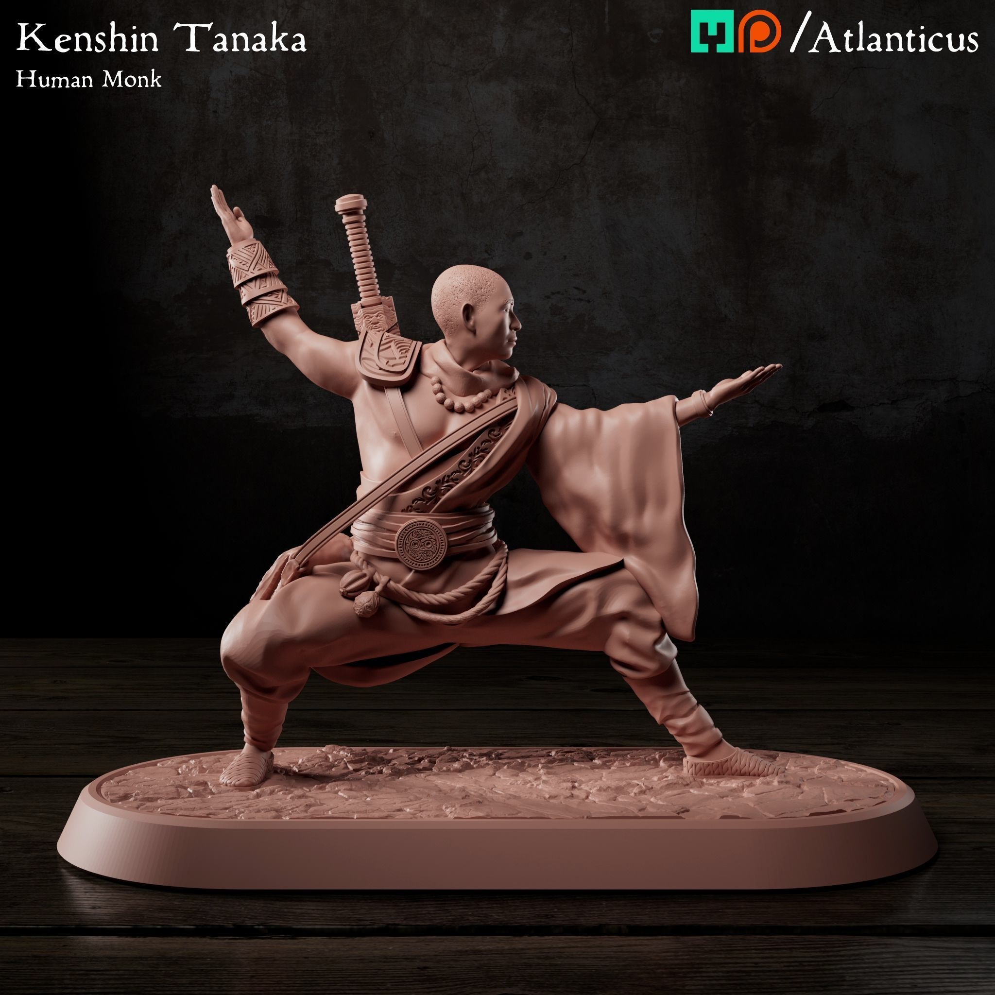 Male Human Monk - Kenshin Tanaka - BUNDLE 3D Model Collection_4