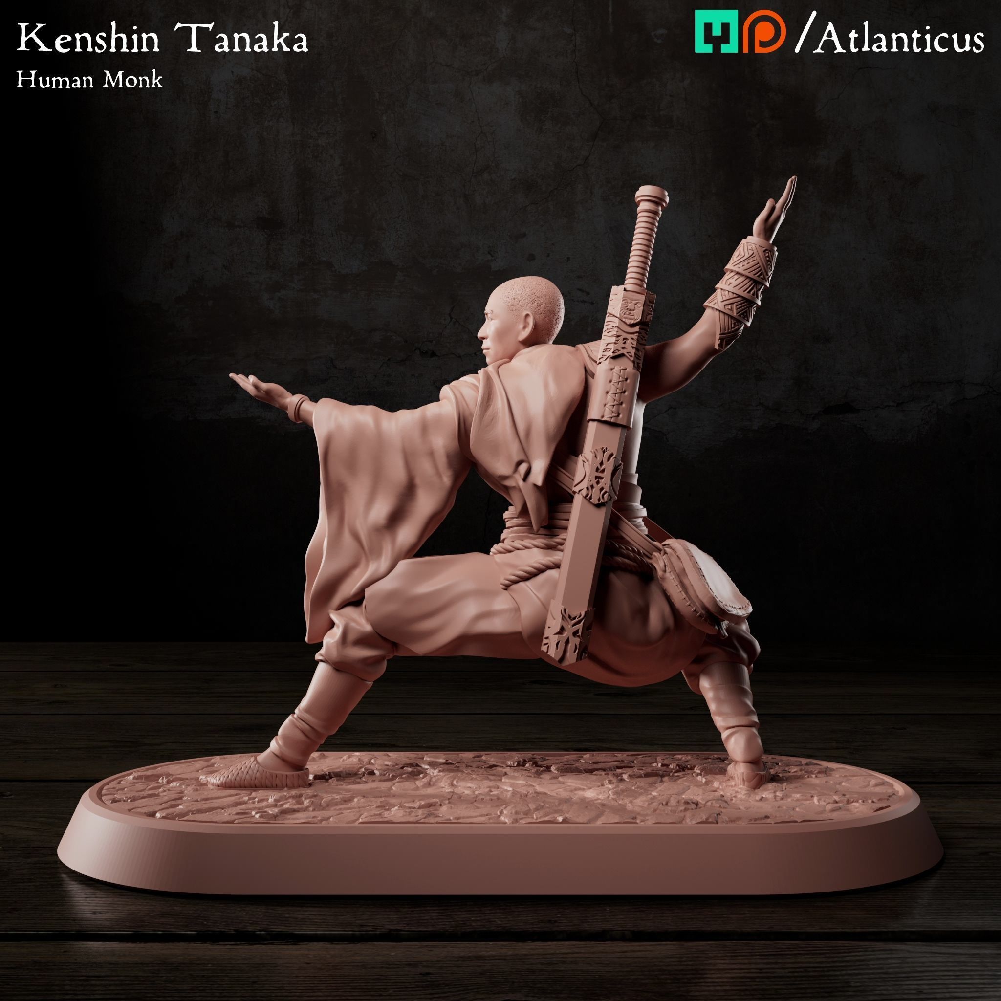 Male Human Monk - Kenshin Tanaka - BUNDLE 3D Model Collection_5