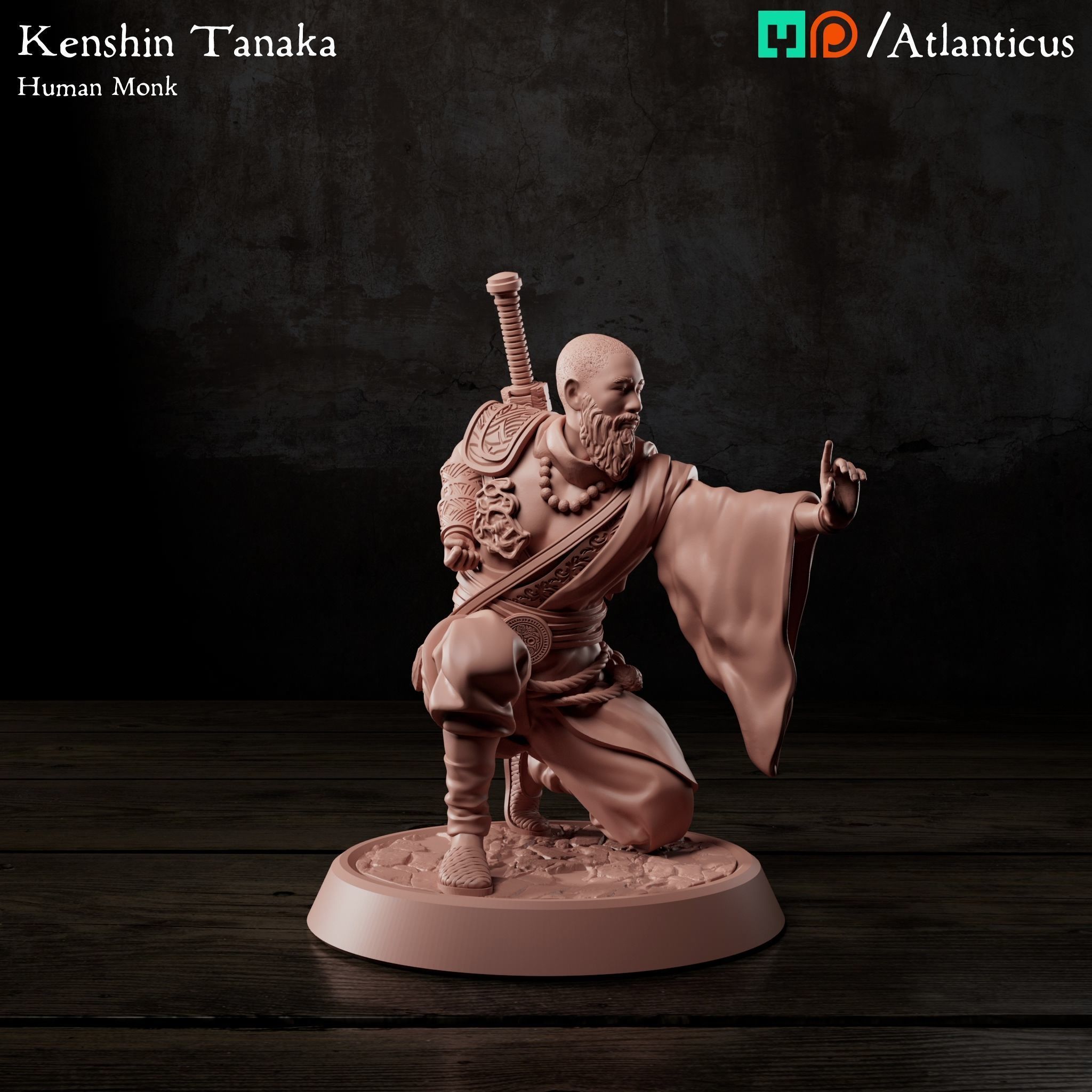 Male Human Monk - Kenshin Tanaka - BUNDLE 3D Model Collection_6