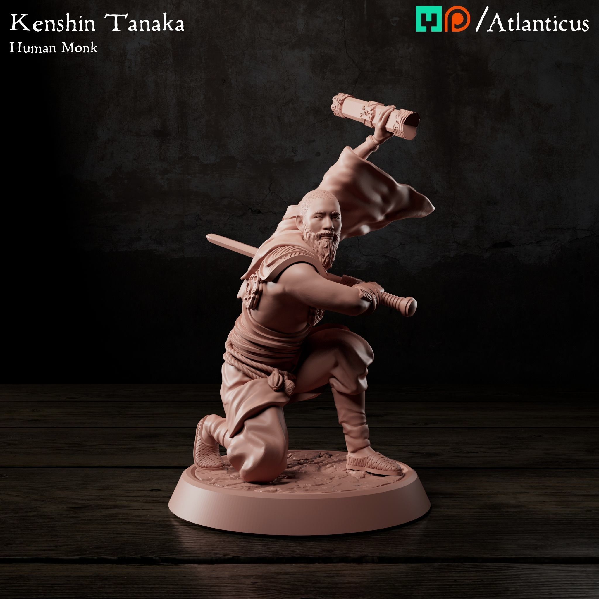 Male Human Monk - Kenshin Tanaka - BUNDLE 3D Model Collection_12