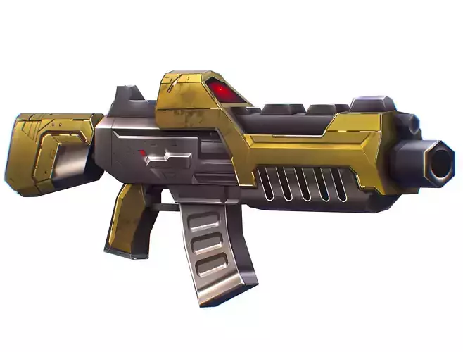 LowPoly Sci-Fi Cartoon Assault Rifle Future Low-poly 3D model