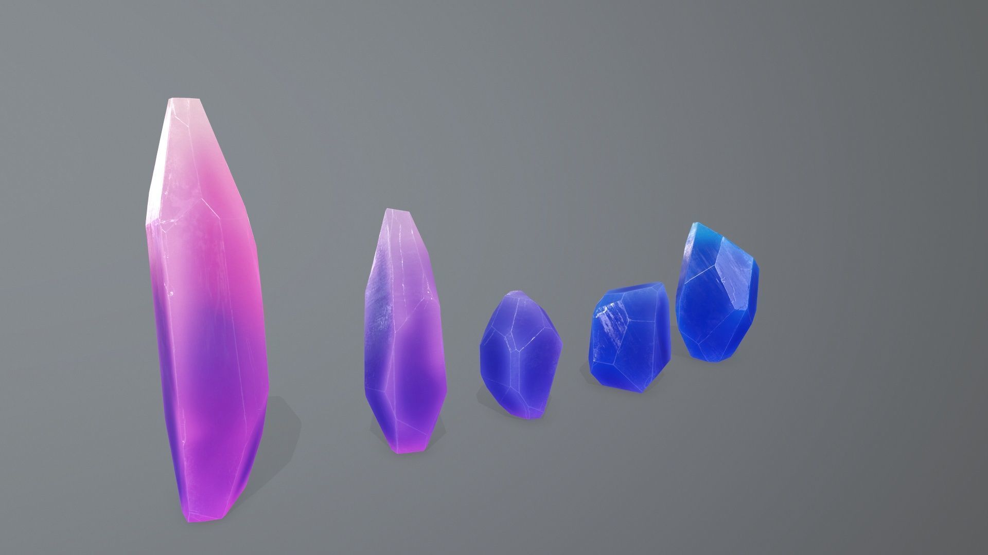 Crystal Set Low-poly 3D model_3