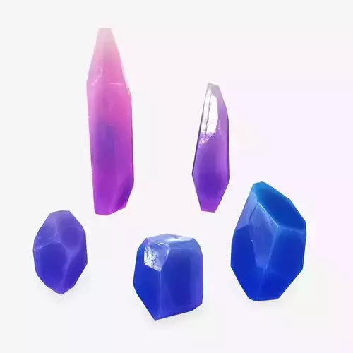 Crystal Set Low-poly 3D model