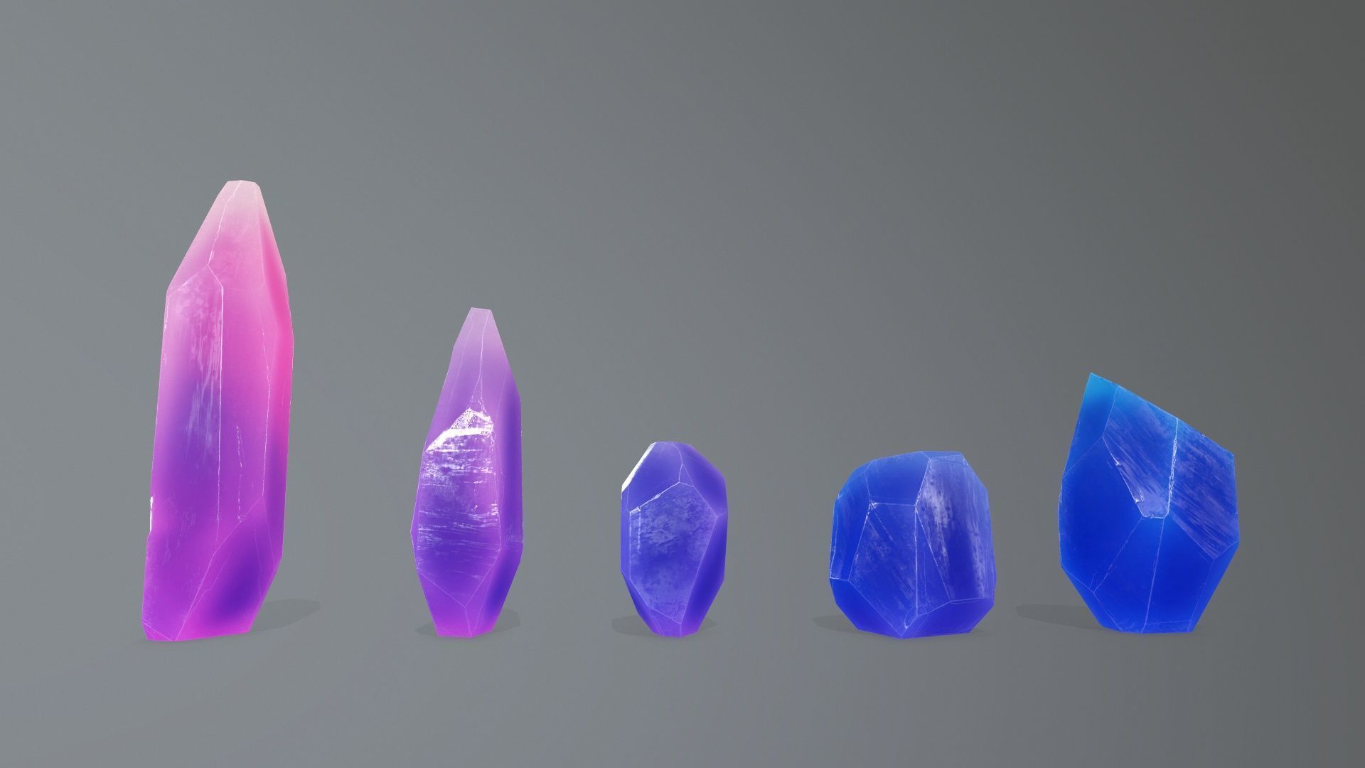 Crystal Set Low-poly 3D model_8