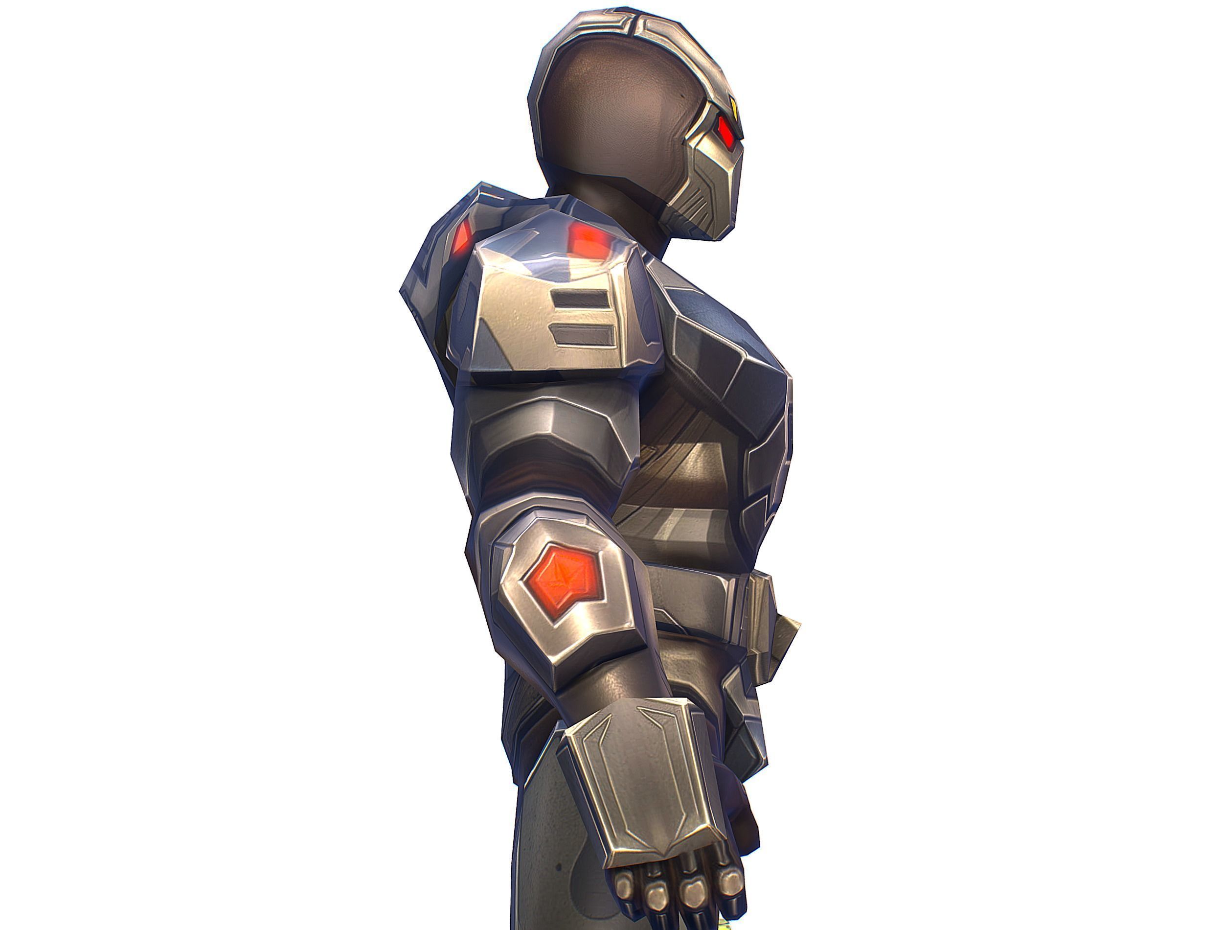Cartoon Sci-Fi Cyborg Drone Trooper Soldier Low-poly 3D model_26