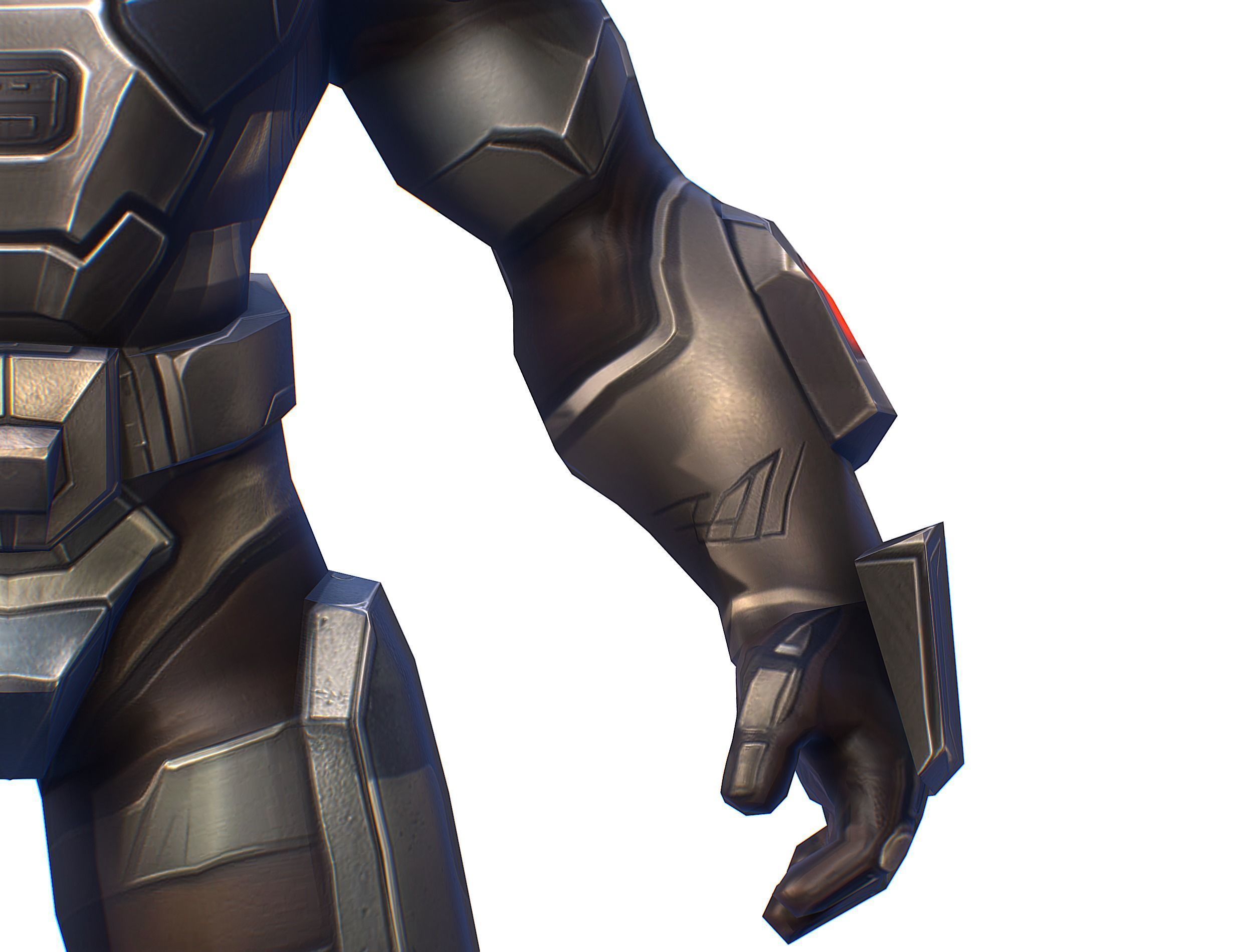 Cartoon Sci-Fi Cyborg Drone Trooper Soldier Low-poly 3D model_16