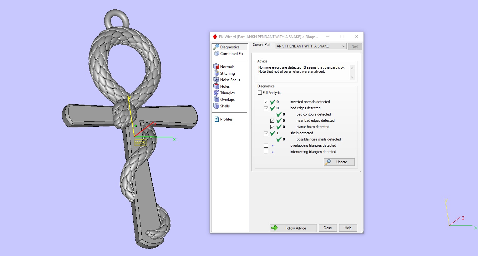 ANKH PENDANT WITH A SNAKE Printable Model 3D print model_10