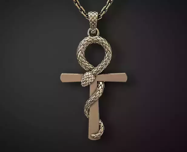 ANKH PENDANT WITH A SNAKE Printable Model