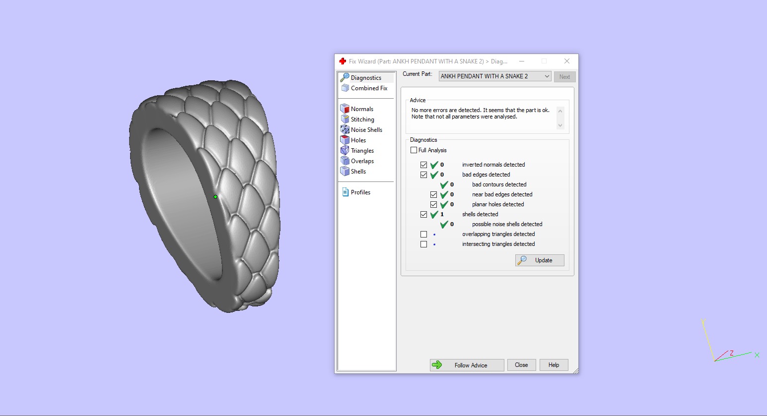 ANKH PENDANT WITH A SNAKE Printable Model 3D print model_11