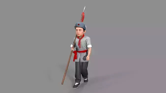 boy scouts Low-poly 3D model