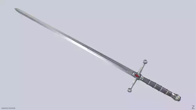Fantasy rapier Low-poly 3D model