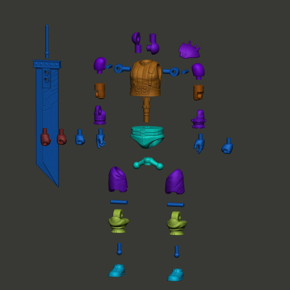 CLOUD STRIFE - NENDO CHIBI FINAL FANTASY VII 3D print model_3