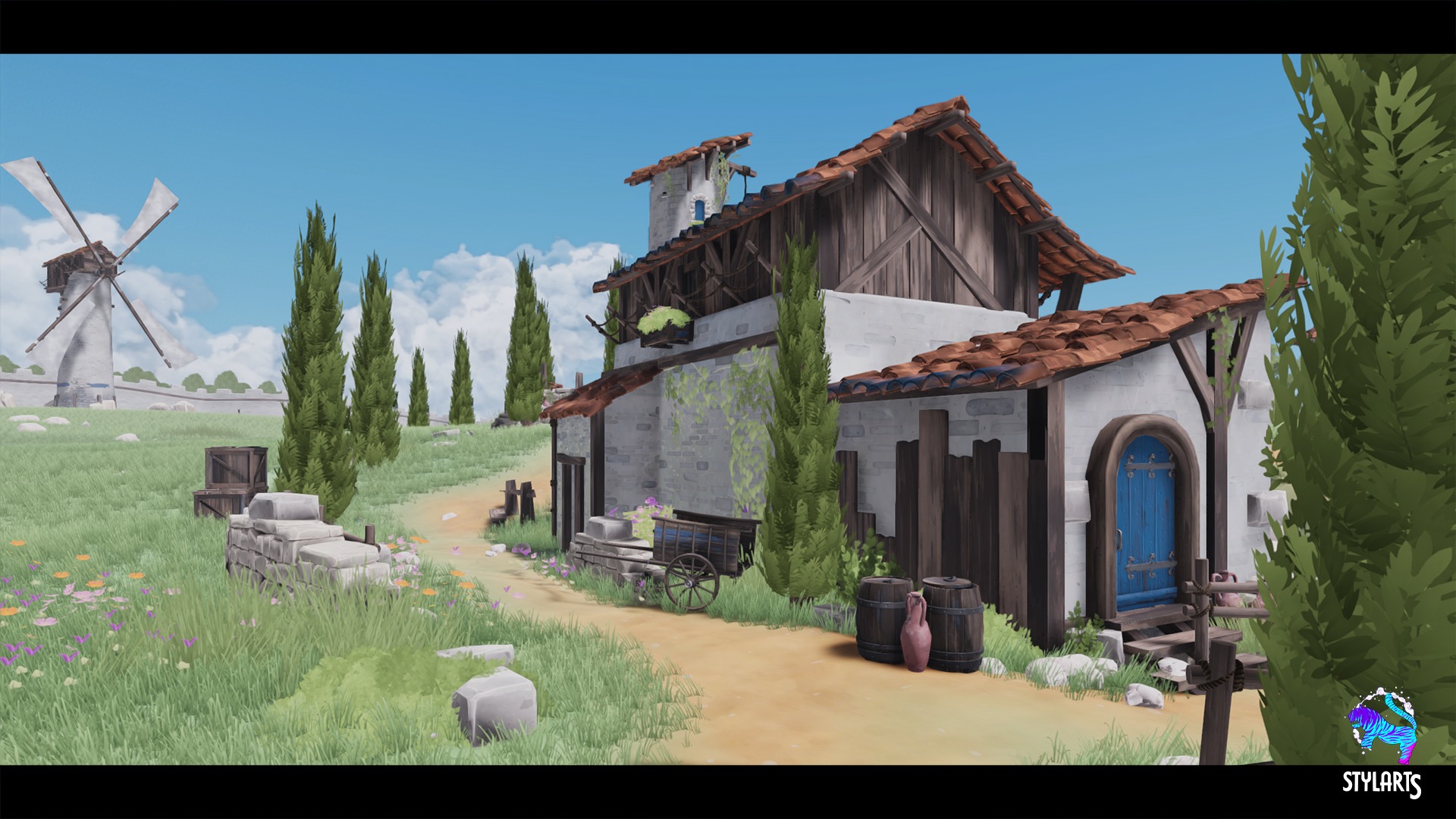 Stylized Fantasy Provencal Low-poly 3D model_7