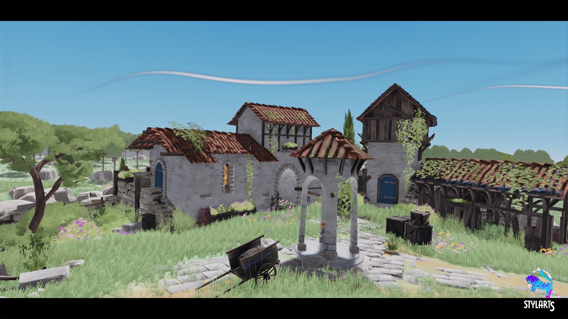 Stylized Fantasy Provencal Low-poly 3D model_8