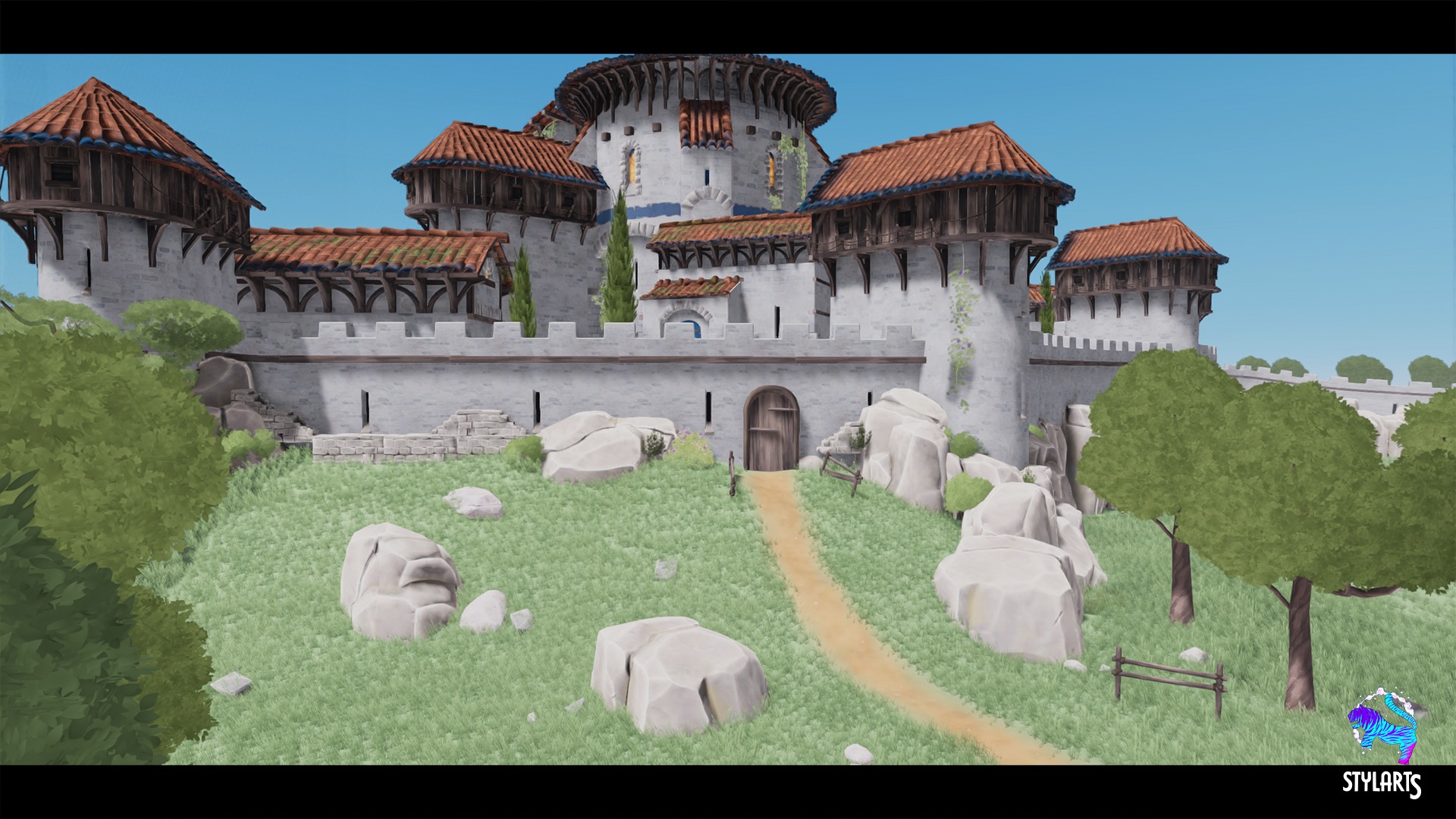 Stylized Fantasy Provencal Low-poly 3D model_1