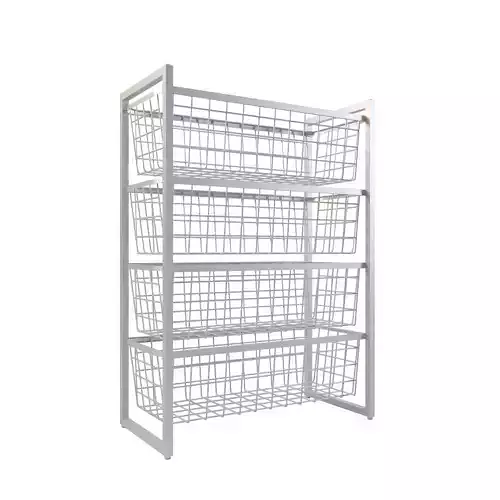 white wire basket kitchen storage organizer