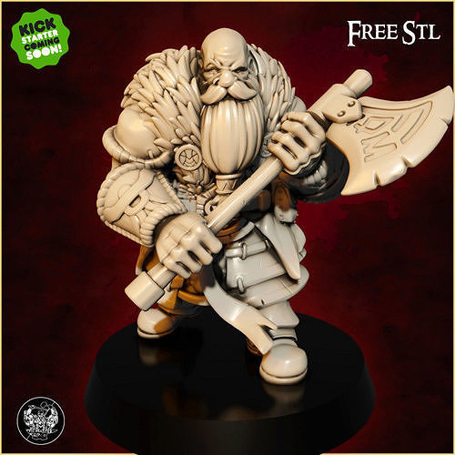 Dwarf Warrior Free 3D print model