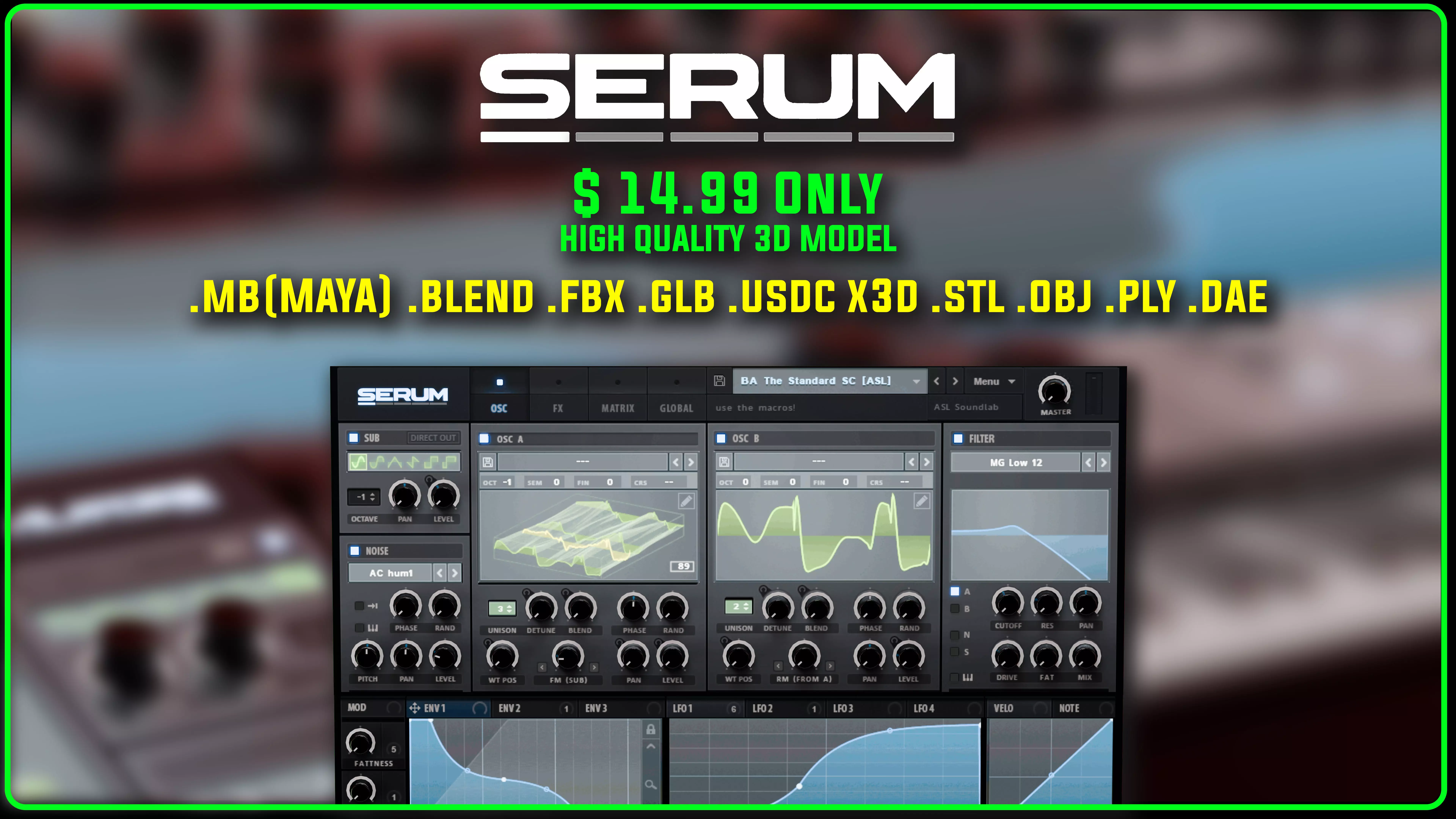 Serum1 VST by Xfer Records - Synthesizer 3D Model 3D model_0